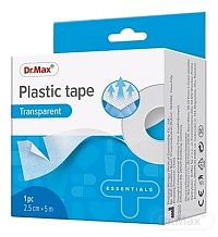 Dr.Max Plastic tape (inov.2019) 2,5cm x 5m, transparentná páska 1x1 ks
