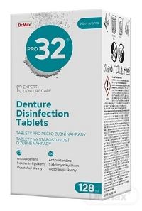 Dr.Max PRO32 Čistiace tablety na zubné protézy 1×128 tbl, čistiace tablety s aktívnym kyslíkom