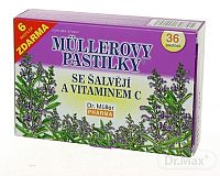 Dr. Müller MÜLLEROVE PASTILKY SO ŠALVIOU A VIT. C pri nachladení 30 6 36 ks