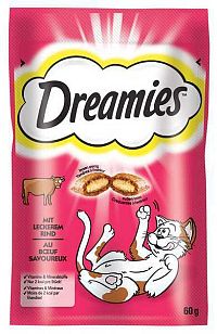 Dreamies Vankúšiky Hovädzie 1×60g, maškrta pre mačky