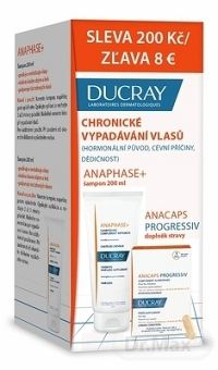 DUCRAY ANAPHASE+ SHAMPOO () stimulujúci krémový šampón 200 ml + ANACAPS PROGRESSIV cps 30 ks, 1x1 set