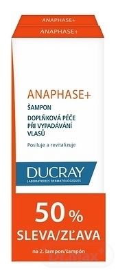 DUCRAY ANAPHASE+ SHAMPOOING (DUO) doplnková starostlivosť pri vypadávaní vlasov (na 2.šampón, 2019) 2x200 ml