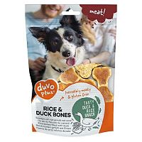DUVO+ Meat! žuvacie ryžové kostičky s kačacím mäsom 140g