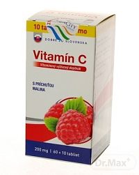 DZSK Vitamín C 200 mg príchuť MALINA 1×70 tbl, minerálny doplnok