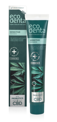 Ecodenta Zubná pasta pre citlivé zuby s CBD a probiotikami 75 ml