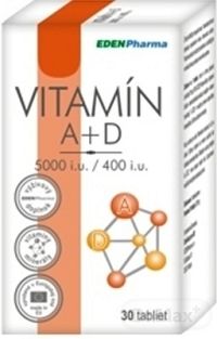 EDENPharma VITAMÍN A + D3 (5000 I.U./ 400 I.U.) tbl 1x30 ks