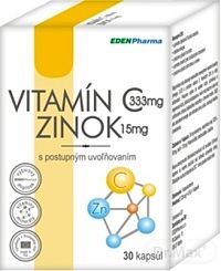EDENPharma VITAMÍN C + ZINOK cps s postupným uvoľňovaním 1x30 ks