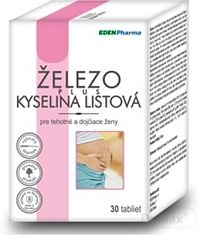 EDENPharma ŽELEZO PLUS KYSELINA LISTOVÁ tbl pre tehotné a dojčiace ženy 1x30 ks