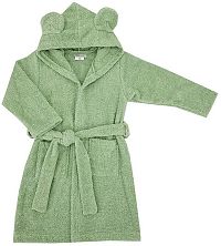 EKO Župan bavlnený s kapucňou a uškami Olive green