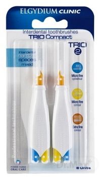 Elgydium CLINIC Trio Compact TRIO 2 medzizubné kefky v držiaku 2x 1,9 mm+2x 2,5-2,2 mm+2x 3,5-2,7 mm 6 ks