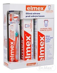 ELMEX CARIES PROTECTION SYSTÉM PROTI ZUBNÉMU KAZU zubná kefka 1 ks + zubná pasta 75 ml + ústna voda 400 ml, 1x1 set