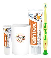 ELMEX ZUB.PASTA DETSKA 50ML+ZK,POHAR,ZP 12ML 1×1 ks, sada detskej zubnej hygieny