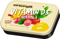 energit VITAMIN D3 + ACEROLA vitamínové tablety s príchuťou brusnica 1x42 ks