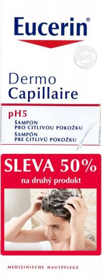 Eucerin DermoCapillaire pH5 šampón pre citlivú pokožku 2x250 ml (-50% na druhý produkt, 2017), 1x1 set