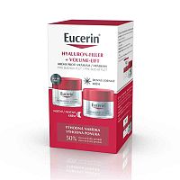 Eucerin HYALURON-FILLER + VOLUME-LIFT Denný krém pre suchú pleť + Nočný krém 2×50 ml, sada pleťovej kozmetiky