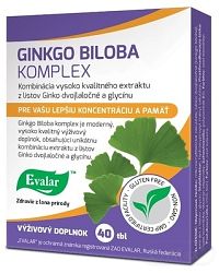 Evalar GINKGO BILOBA KOMPLEX 1×40 tbl, výživový doplnok