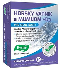 Evalar HORSKÝ VÁPNIK s MUMIJOM + D3 80 tbl 1×80 tbl, doplnok výživy