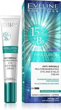 Eveline cosmetics Hyaluron Clinic očný krém-gél 30+ 40+ 20 ml