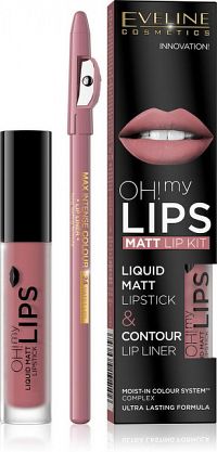 EVELINE OH MY LIPS LIQUID MATT LIPSTICK&LIP LINER NO. 07 BABY NUDE 1x1 kus