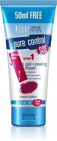 EVELINE Pure Control 3v1 gél + peeling + maska 200 ml
