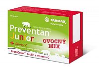 FARMAX Preventan Junior + vitamín C ovocný mix, tbl 1x30 ks