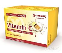 FARMAX Vitamín C s pozvoľným uvoľňovaním 500 mg + extrakt z plodov šípok, cps 60+30 (90 ks)