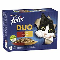 FELIX Fantastic DUO kura a obličky/ hovädzie a hydina/ morka a pečeň/ jahňacie a teľacie v želé (12x85g) 12×85g