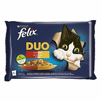FELIX Fantastic DUO Multipack 12(4x85g) kura a obličky/ hovädzie a hydina/ morka a pečeň/ jahňacie a teľacie 4×85g