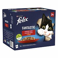 FELIX Fantastic Multipack 4(24x85g) kura/hovädzie/králik/jahňacie v želé 24×85g