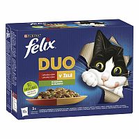 FELIX Fantastic Multipack 6 (12x85g) hovädzie a hydina so zel. fazuľ./ jahňacie a kura s rajčinami/ morka a kačica s mrkvou v želé 12×85g