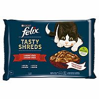 FELIX TASTY SHREDS hovädzie kura v šťave 4 x 80 g