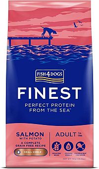 FISH4DOGS Granule malé pre dospelých psy Finest losos so zemiakmi 12kg, 1+