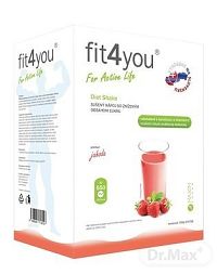 Fit4You Diet Shake JAHODA prášok na prípravu nápoja vo vrecúškach (á 33g) 1x10 ks