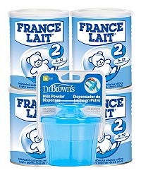 FRANCE LAIT 2 od 6-12 mesiacov + ZASOBNIK MODRY následná mliečna dojčenská výživa, 4x400g