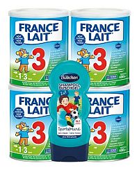 FRANCE LAIT 3 4X400G + BUBCHEN MALY FUTBALISTA 4×400g dojčenská výživa + 1×1ks sprchovací gél