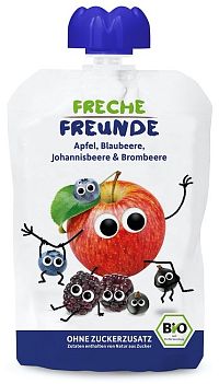 FRECHE FREUNDE Bio Jablko čučoriedka čierne ríbezle a ostružina 100 g