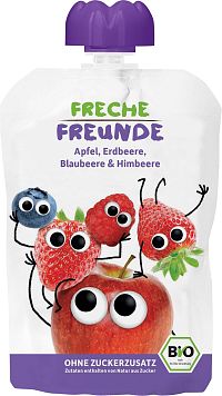 FRECHE FREUNDE Bio kapsička jablko jahoda čučoriedka a malina 6 x 100 g