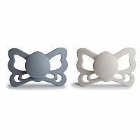 FRIGG Butterfly Anatomické silikónové cumlíky Great Gray/Silver Gray, +6m, dvojbalenie 1×2 ks, silikónový cumlík