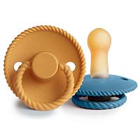FRIGG Daisy kaučukové cumlíky Honey Gold/Ocean View +6m dvojbalenie 1×1 ks, kaučukové cumlíky