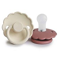 FRIGG Daisy silikónové cumlíky Cream/Powder Blush, 0-6m 1×2 ks, cumlíky