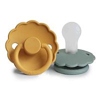 FRIGG Daisy silikónové cumlíky Honey Gold/Lily Pad , 0-6m, dvojbalenie 1×2 ks, cumlíky