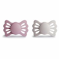 FRIGG Lucky Symetrické cumlíky Primrose/Silver Gray, +6m, dvojbalenie 1×2 ks, silikónový cumlík