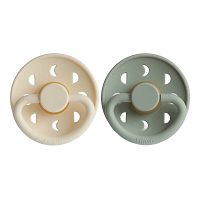 FRIGG Moon Phase silikónové cumlíky Cream / Sage, +6m, dvojbalenie 1×2 ks, Silikónové cumlíky, 2 ks,+6m