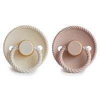 FRIGG Rope kaučukové cumlíky Blush / Cream 1×2 ks, +6m, dvojbalenie