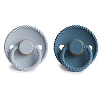 FRIGG Rope kaučukové cumlíky Ocean View / Powder Blue 1×2 ks, 0-6m, dvojbalenie