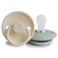 FRIGG Rope silikónové cumlíky Cream / Sage, 0-6m, dvojbalenie 1×2 ks, cumlíky