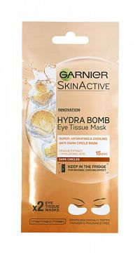 GARNIER Povzbudzujúca očná maska Moisture + Fresh look so šťavou z pomaranča a kyselinou hyalurónovou 1x6 g