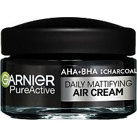 Garnier Pure Active AHA + BHA ľahký denný zmatňujúci krém 3v1 s aktívnym uhlím