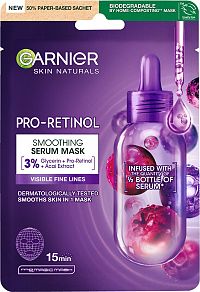 Garnier Skin Naturals Pro-Retinol Smoothing Serum Mask vyhlazující pleťová maska 22 g