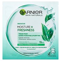Garnier Superhydratační čistiaca pleťová maska so zeleným čajom Moisture + Freshness Tissue Super Hydrati 32 g